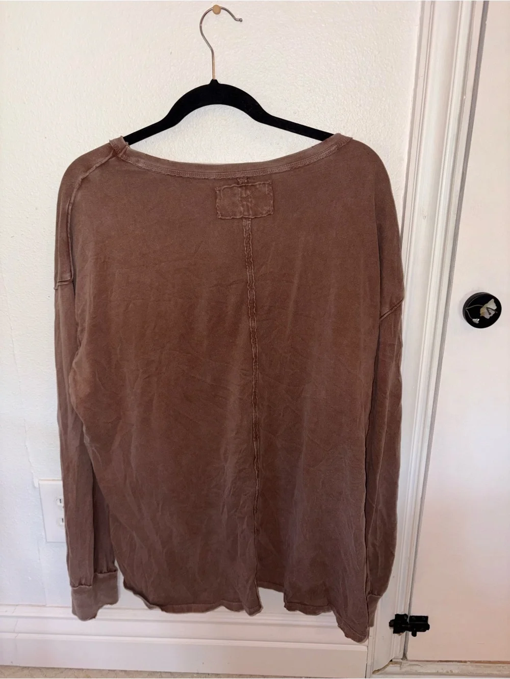 Free People Brown Long Sleeve Pocket Tee